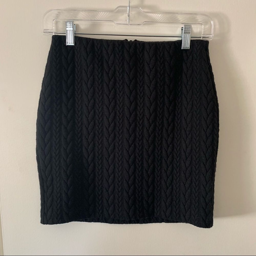 Silence + Noise black sweater knit mini skirt